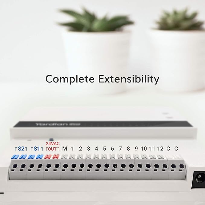 Yardian Pro Smart Sprinkler Controller 12 Zone - Control Buttons, Apple HomeKit, Alexa, Google Assistant, Home Assistant Compatible, Enhanced Wi-Fi, RJ45, Level VI Worldwide Power Supply