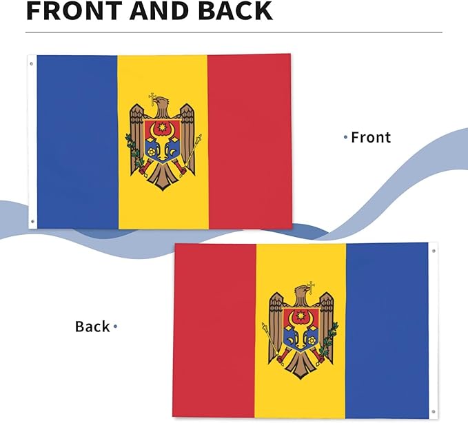 Moldova Moldavian Flag Garden Yard House 2x3 ft Flags Double Sided Print Banner Indoor Outdoor Party Home Decorations for Boat Dorm House Balcony