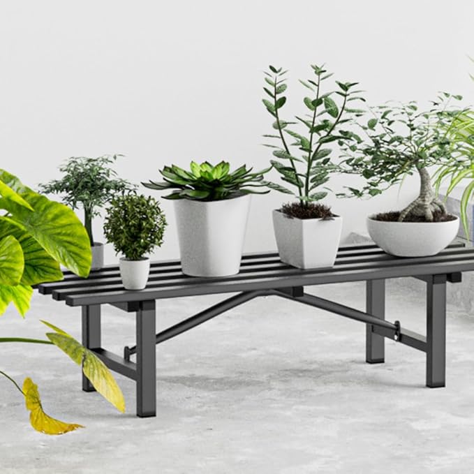 Premium Aluminum Plant Stand - Home Decor & Outdoor Garden Solution with 300 LBS Capacity, L37.8 x W11.4 x H7.9 inch