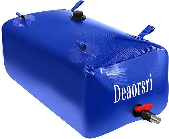 Water Storage Bladder with Two Different Sizes of Pipes,Portable Large Capacity Water Bladder Tank,100gallons, Foldable Water Storage Tank for RV,Camping, Agricultural Irrigation,Garden Watering