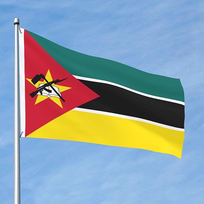 Mozambique Mozambican Flag Garden Yard House 2x3 ft Flags Double Sided Print Banner Indoor Outdoor Party Home Decorations for Boat Dorm House Balcony
