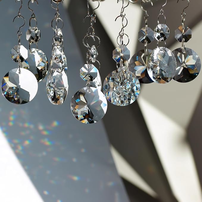 12pcs Crystal Suncatchers, Hanging Crystals Chandelier Prisms for Windows, Rainbow Maker Home Decoration