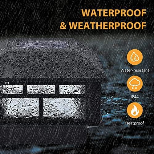 Solar Post Cap Lights Fit 3.5x3.5 4x4 5x5 Wood Posts Black Fence Post Light Solar Powered 12 Packs