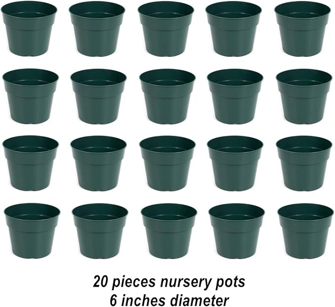 DAPERCI inches Nursery Pot Plant Grow Sturdy Flower pots in Bulk Price 20P Green