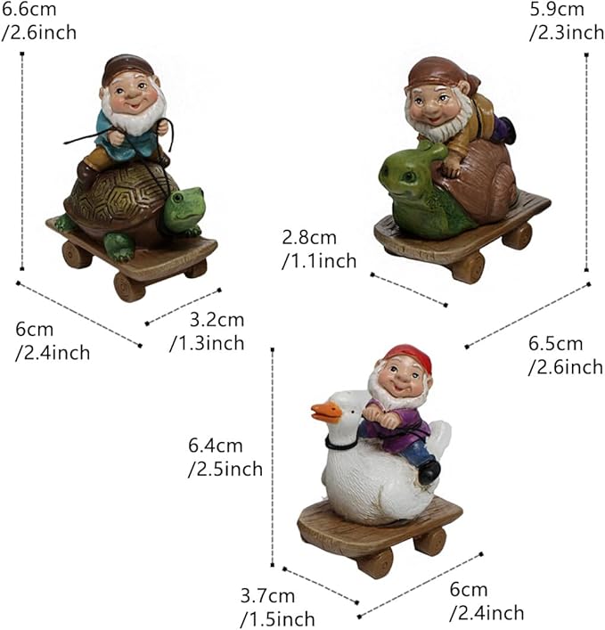 3 PCS Funny Garden Gnome Statues, Creative Resin Dwarf Sculptures, Outdoor Yard Decor, Gnomes Tree Faces for Lawn, Patio, Porch, Miniature Fairy Garden Accessories, Novelty Gift for Indoor/Outdoor Use