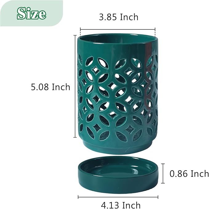 Orchid Pot 4 Inch, Orchid Pots with Holes & Saucers for Repotting, Breathable Slotted Orchid Pots Flower Plant Nursery Pot Green