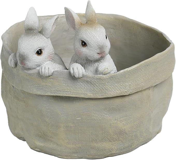 Newman House Studio Spring Bunny Flower Pot Easter-Decor - Decorative Garden Pots Cactus-Succulents Bunny Flower Pots Indoor Outdoor Plant Pots for Home Farmhouse Décor 7.5 * 7.4 * 6.1 Inch