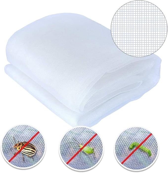 Agfabric Garden Netting 6.5'x100' Insect Pest Barrier Bird Netting for Garden Protection,Row Cover Mesh Netting for Vegetables Fruit Trees and Plants,White
