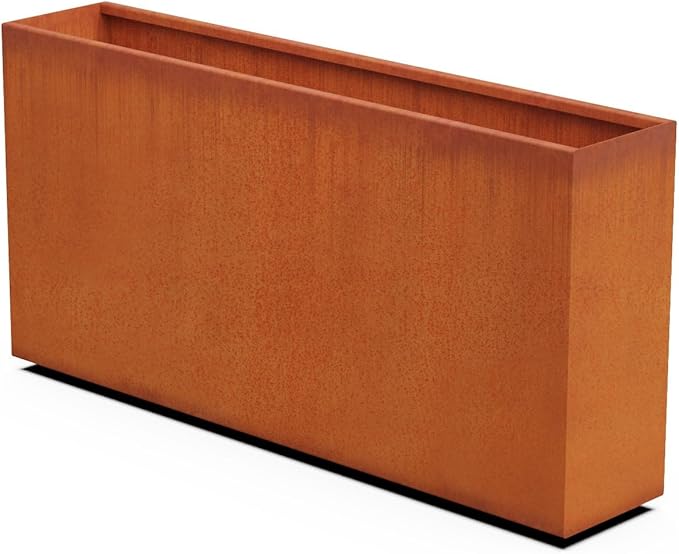 Corten Steel Planter Rectangle Outdoor Metal Garden Box Heavy Duty | Made in USA | Fully Assembled