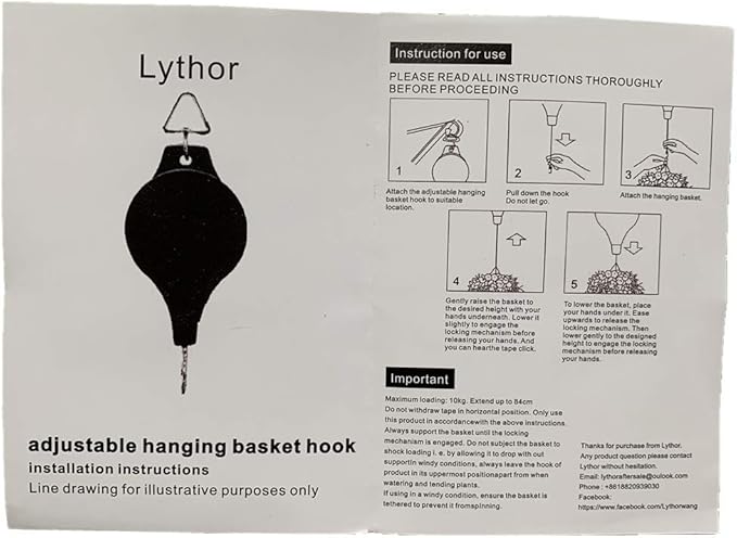 4 Pack Plant Hook Pulley, Retractable Plant Hanger Easy Reach Hanging Flower Basket for Garden Baskets Pots and Birds Feeder Hang High up and Pull Down to Water Or Feed