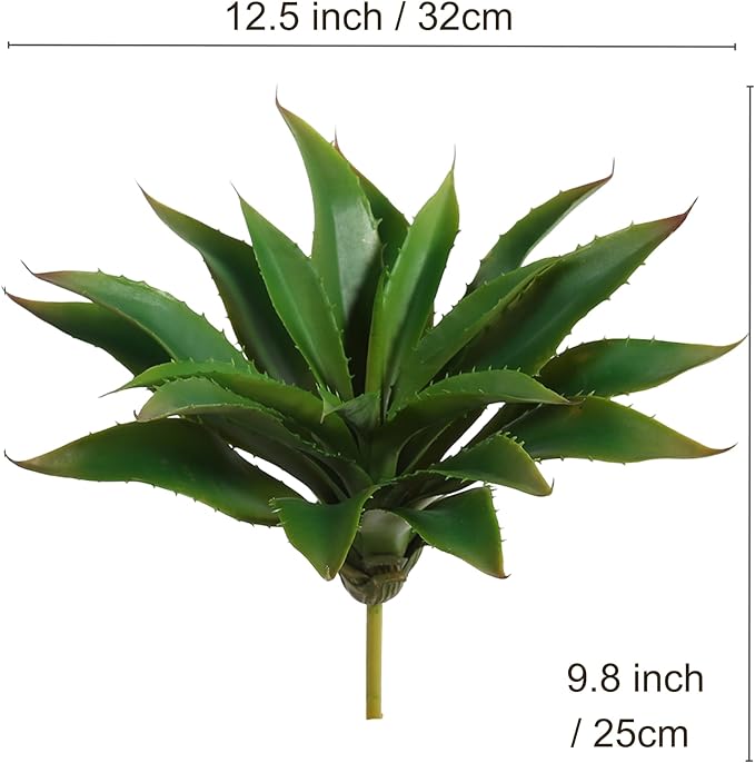 JUSTOYOU Large 12.5" Artificial Succulents Aloe Plants Real Touch Fake Flowers Unpotted for Home Wedding Festival Arrangement (1, Green)