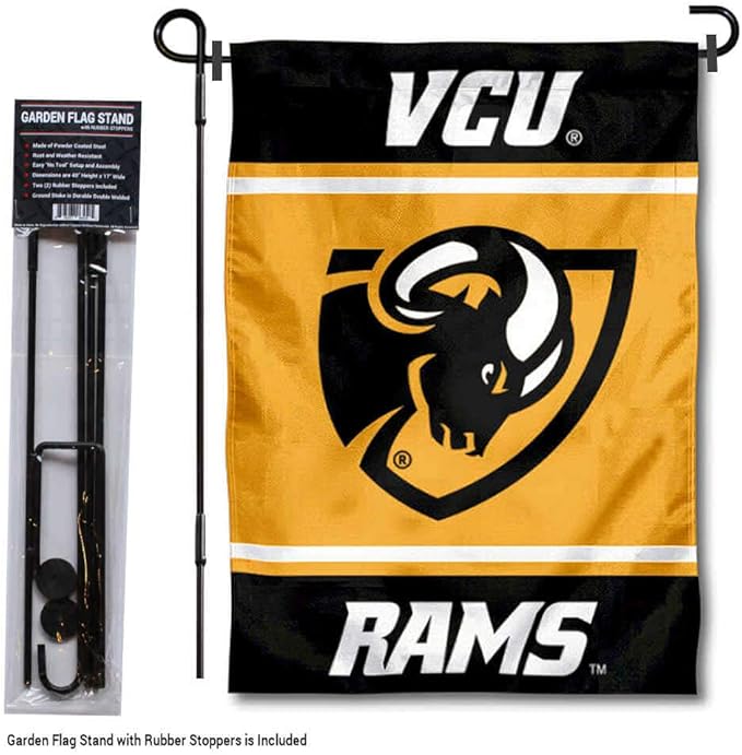 Virginia Commonwealth Rams Garden Flag with Stand Holder