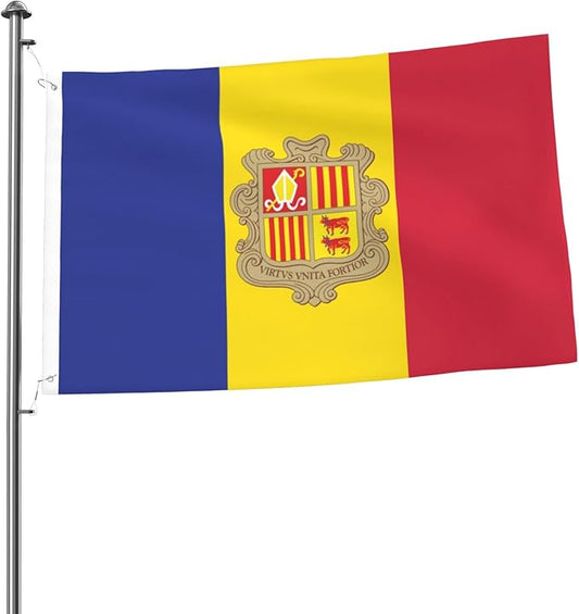 Andorran Flag Garden Yard House 2x3 ft Flags Double Sided Print Banner Indoor Outdoor Party Home Decorations for Boat Dorm House Balcony