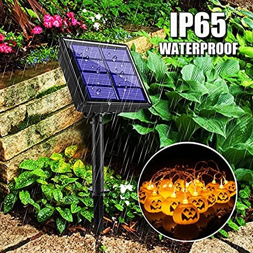 Large Halloween Solar String Lights Outdoor, Pumpkin Lights String with 8 Modes Indoor Outdoor Halloween Decorations Decor with 21.32ft 30 Pumpkin Lights for Halloween Party Yard Patio Bedroom