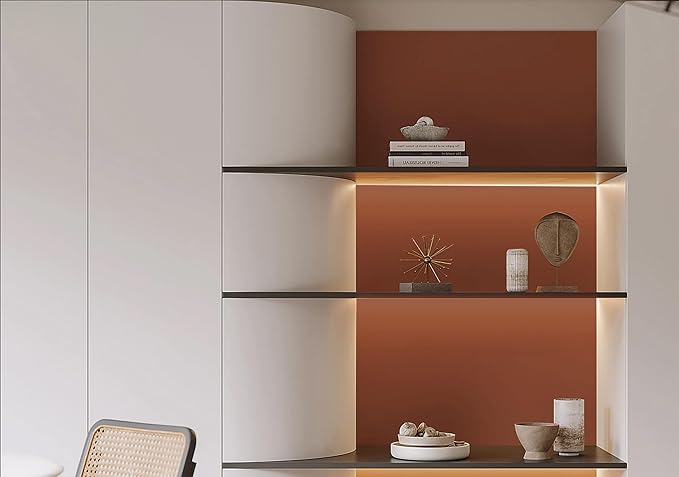 Dimoon 118''x17.7'' Orange Peel and Stick Wallpaper Contact Paper Modern Self Adhesive Wall Paper Removable Renter Friendly Textured Solid Color Shelf Cabinet Vinyl Roll (118''x17.7'',Vermilion)