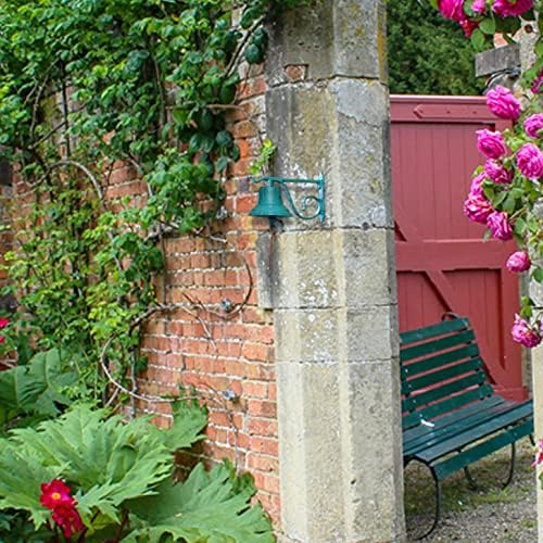 NACH Rustic Cast Iron Doorbell, Small Door Bells for Homes, Dinner Bell, Small Bell, Kitchen Door Bell, Turquoise Door Bell, 8.5x5x6.5 Inches, JS-90-091AT