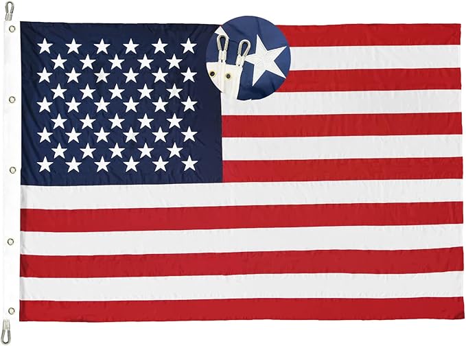 Homissor American Flag 12x18 Ft Large US Flags- Giant United State Flag Heavy Duty Outdoor Embroidered Stars for All Weather High Wind Sewn Stripes With Brass Grommets