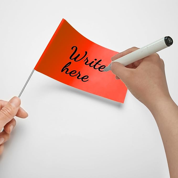 Zozen Marking Flags, Red Color | 1000 Pcs | 15x4x5 Inch, Yard Flags for Lawn & Irrigation & Landscape & Sprinkler & Survey & Dog Training.