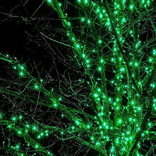 SANJICHA 2-Pack 66FT 200LED Green St. Patrick's Day Lights for Indoor/Outdoor, Super Bright Plug in Fairy Lights, Waterproof String Lights for Festive Decorations St Patrick's Day Garden Tree