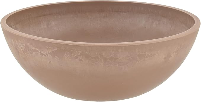 PSW Pot M30TP Collection Shallow Garden Bowl Low Planter for Succulents, Bonsai, Fairy Gardens, Herbs, 12-inch, Taupe