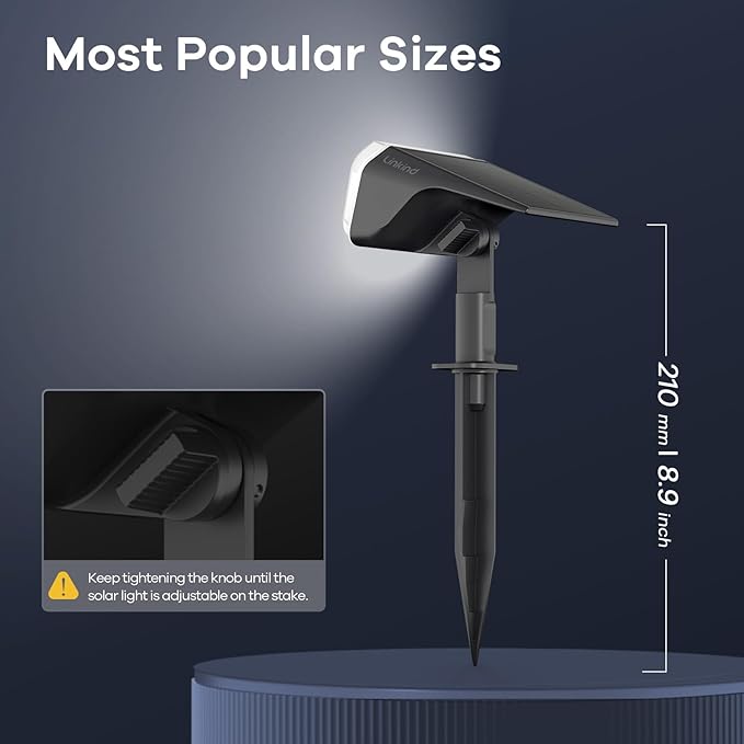 Linkind Solar Lights Outdoor 60 LEDs Solar Lights for Outside Ultra-Bright 800LM S olar Spot Lights 30% Conversion Rate Solar Landscape Light Waterproof IP67 for Garden Yard Pathway, 2Pack Cool White