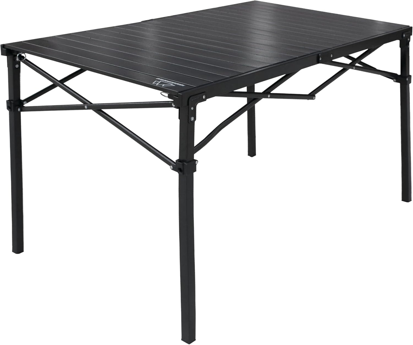 Heavy-Duty Roll-Top Table for Camping (Large) - Portable Aluminum-Top Folding Table with Steel Frame by Caddis Sports