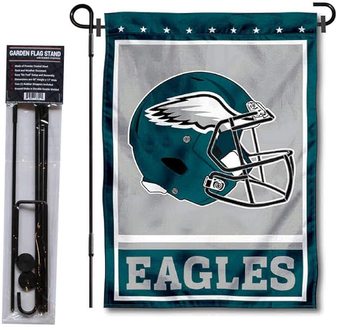 WinCraft Philadelphia Eagles Football Garden Flag and Pole Stand Holder