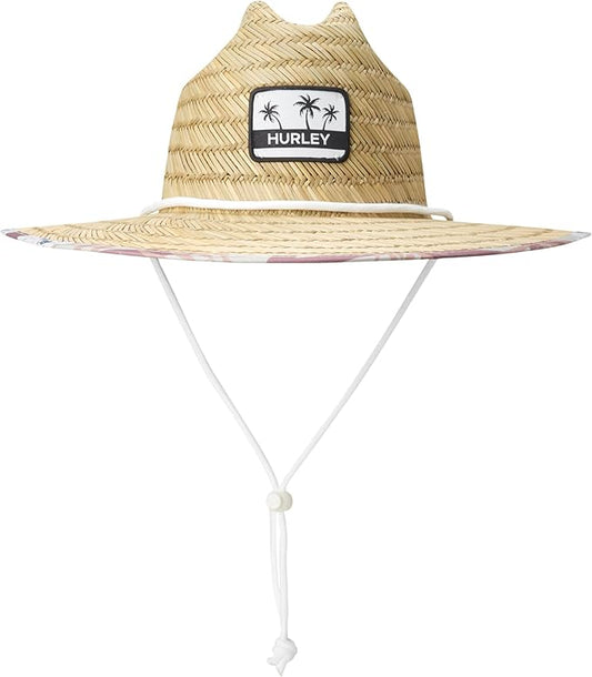 Hurley Women's Straw Hats - Real Straw Hat Medium Brim and Adjustable Chin Strap