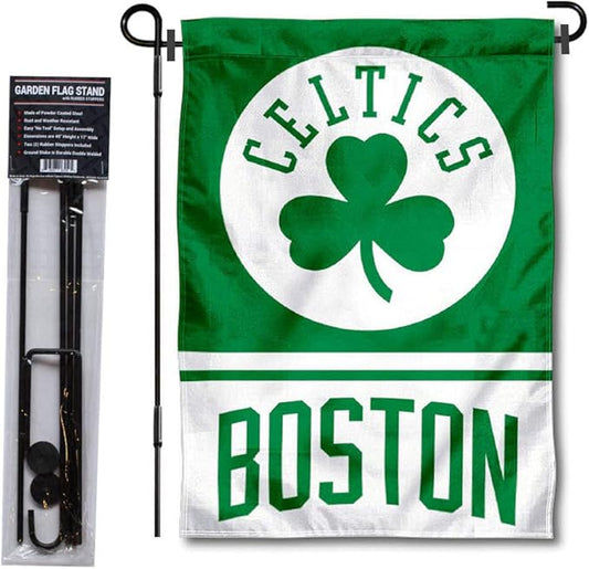WinCraft Boston Celtics Garden Flag with Stand Holder