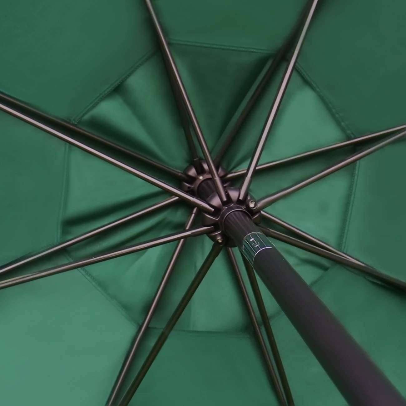 Sunnyglade 9' Solar LED Lighted Patio Umbrella with 8 Ribs/Tilt Adjustment and Crank Lift System (Dark Green)