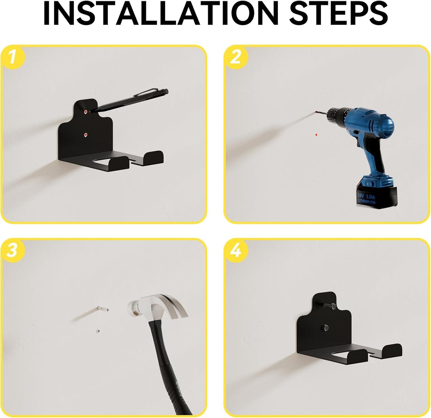 Garage Organizer Trimmer Rack, Garden Power Tool Hanger Weed Whackers Holder Wall Mounted for Grass Trimmer, Hedge Trimmer, Garage Trimmer, Garden Tools,2 Pack