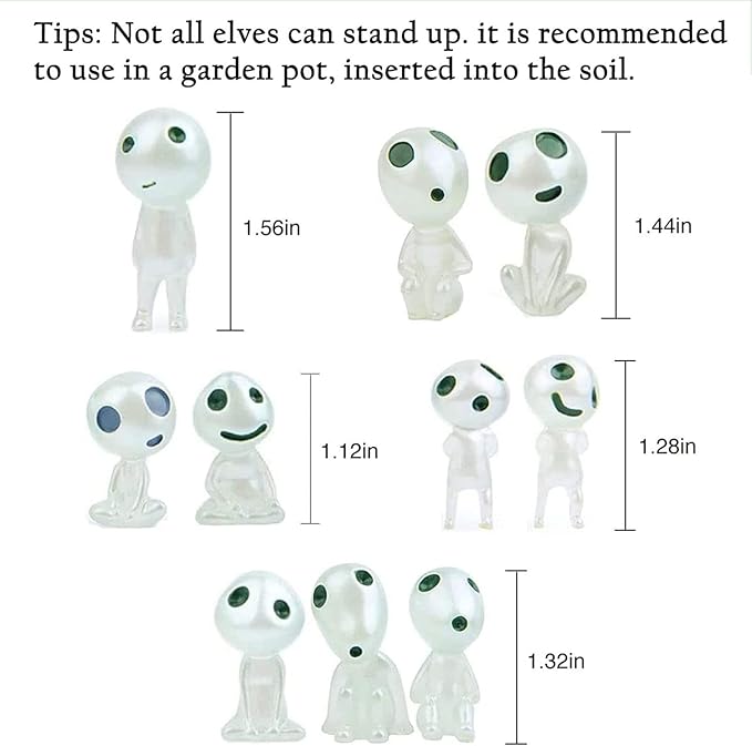 Oismys Glow in Dark Tree Elves Fairy 20Pcs Luminous Ghost Micro Landscape Accessories Garden Decoration Outdoor Patio Lawn Yard Fish Tank Potted Plants Kit