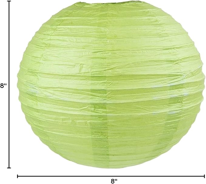 WYZworks - Round Paper Lanterns 10 Pack (Green Grape, 8") - Hanging Paper Lanterns Lamp for Wedding, Birthday, Party and Home Decorations with 8", 10", 12", 16" Option