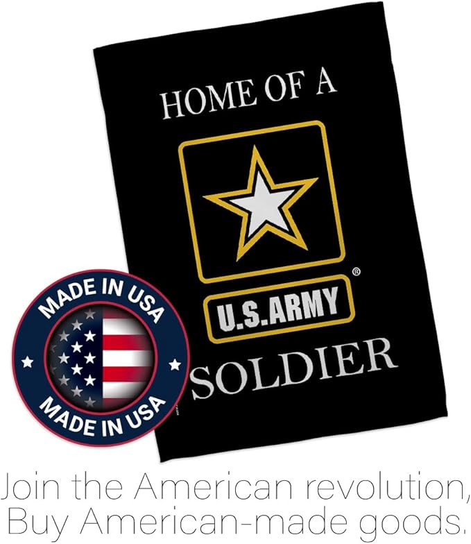 US Army Army Soldier Garden Flag Set Wall Holder Armed Forces Rangers United State American Military Veteran Retire Official House Decoration Banner Small Yard Lawn Proch, 13 x 18.5 inch, Made In USA