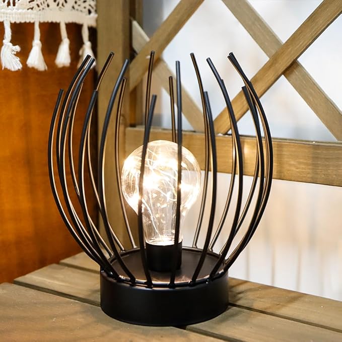 JHY DESIGN Decorative Battery Table Lamp Battery Powered Lights Indoors lamp with LED Bulb Battery Operated Outdoor Lantern Great for Room Decor Parties Patio Events