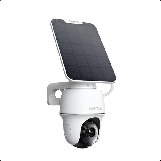REOLINK First 4K Solar Security Cameras Wireless Outdoor, Argus PT Ultra+ 3W Solar Panel, 360° Pan Tilt Auto-Tracking, 8MP Color Night Vision, 2.4/5 GHz Wi-Fi 6, No Monthly Fee, Home Hub Compatible