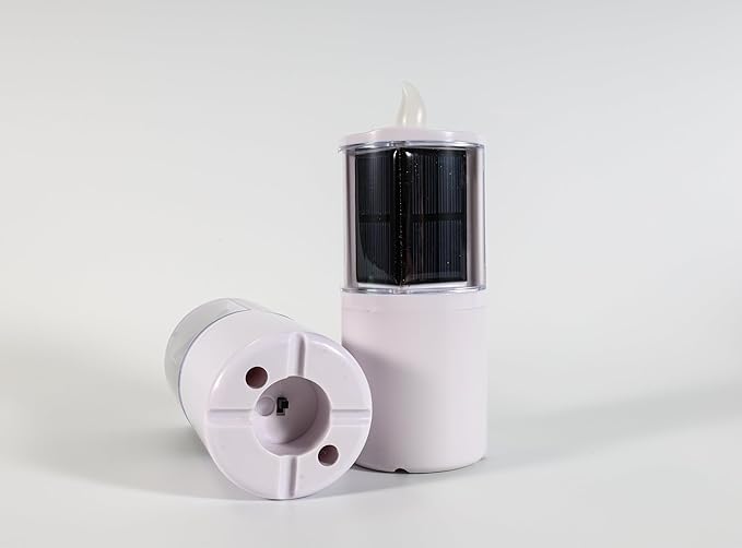 Solar Candles Outdoor Waterproof, Solar Candles for Cemetery, 2.5"x6.5",Dusk to DAW,for Cemetery Grave Garden Patio Yard Lawn Decoration (Set of 2)