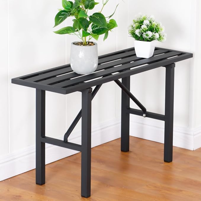 Plant Stand - Indoor/Outdoor Extra-Sturdy Aluminum Plant Stand with 300 LBS Capacity, L37.8 x W11.4 x H19.7 inch – Ideal for Patios, Gardens, Living Room Decoration