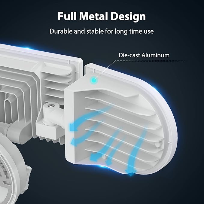 iMaihom 150W Motion Sensor Light Outdoor, 15000LM 6500K LED Security Floodlights, 3 Adjustable Head Motion Detection Light IP65 Waterproof for Yard Garage White 1pack