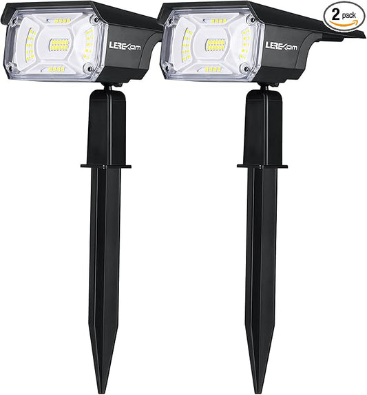 Solar Spot Lights, IP65 Waterproof 40 LEDs Landscape Spotlights,USB & Solar Powered Wall Lights Dark Sensing Auto On/Off,3 Modes Outdoor Solar Garden Lights for Yard Porch 2 Pack