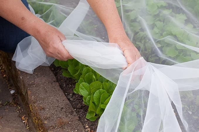 Agfabric Garden Netting 10'x30' Insect Pest Barrier Bird Netting for Garden Protection,Row Cover Mesh Netting for Vegetables Fruit Trees and Plants,White,2 Pack