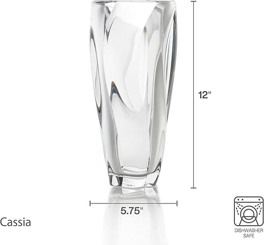 Mikasa Cassia Crystal Glass Vase, 12 Inch