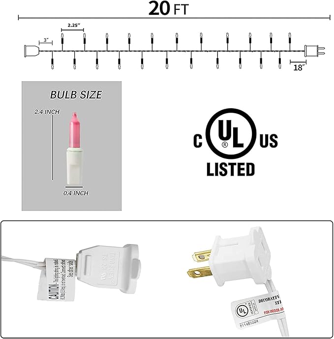 TW SHINE Pastel Easter String Lights, 20FT 100 Count Incandescent Connectable Mini String Lights, Waterproof Easter Decorations for Indoor Outdoor Patio Party Home Garden Yard Decor