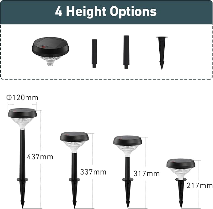 Linkind Solar Pathway Lights 8 Pack, Solar Lights Outdoor, Warm White Solar Path Lights Waterproof, Solar Lights for Walkway Yard Landscape Garden