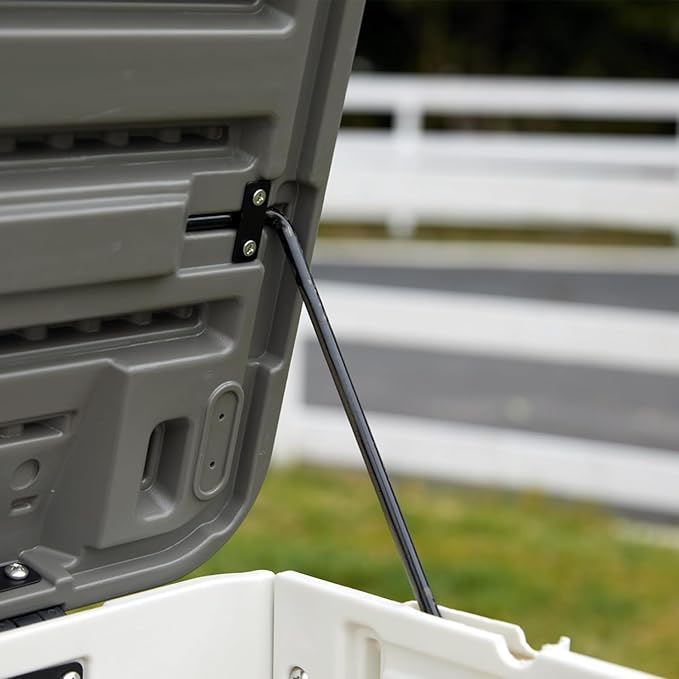 100 Gallon Outdoor Storage Box Waterproof Lockable Resin Deck Box Large, Patio Storage Bin for Pool Accessories Cushion Furniture, Garden Tools, UV-Resistant Outside Delivery Black&White