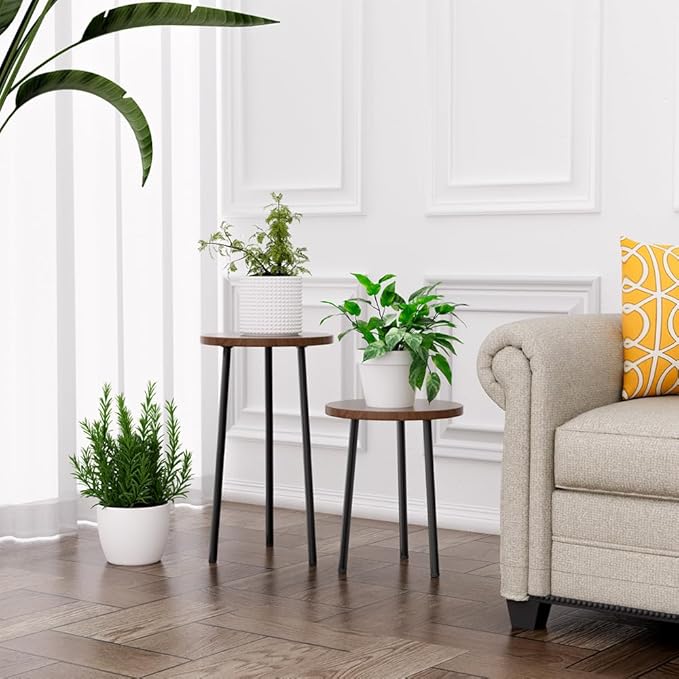 Plant Stand Indoor, Mid Century Plant Holder 2 Pack , Corner Plant Stand Modern Plant Table for Indoor Plants Home & Garden Decor , Outdoor Plant Stands for Patio Garden Office Living Room