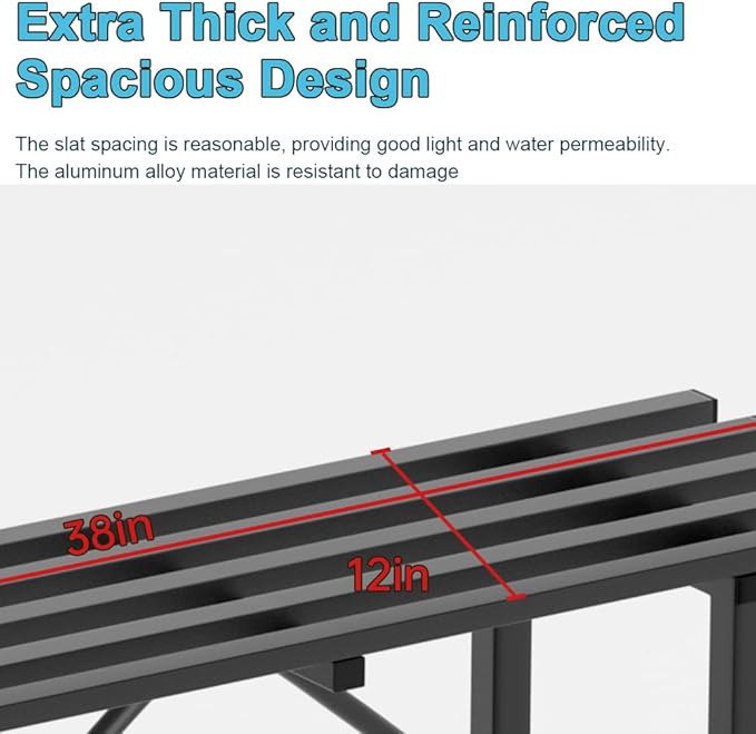 Premium Aluminum Plant Stand - Home Decor & Outdoor Garden Solution with 300 LBS Capacity, L37.8 x W11.4 x H7.9 inch