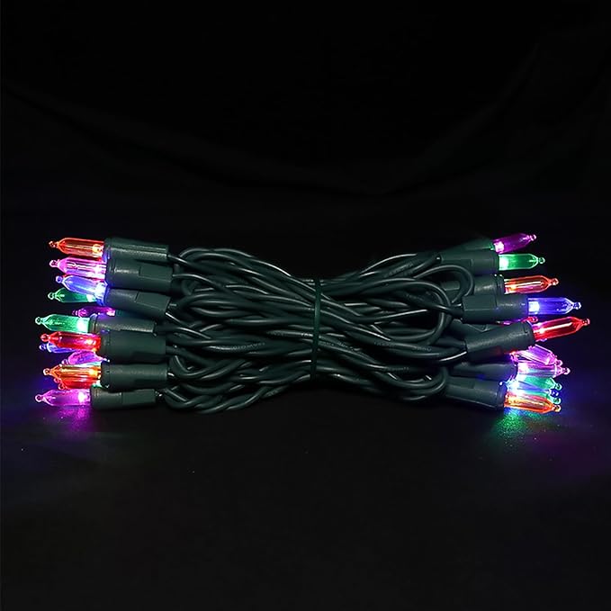 Multicolor LED Christmas Lights - 35 Count Multi-Colored Christmas String Lights for Small Tree, Crafts, Holiday, Indoor/Outdoor Decorations, 11 Feet Green Wire, UL Certified, Connectable