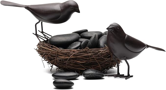 Decorative Small Nostalgia Style Cute Bird Art Iron Sculpture£¬ Figurine Home & Office & Garden Decoration, Rust/Brown (Carolina Wren)