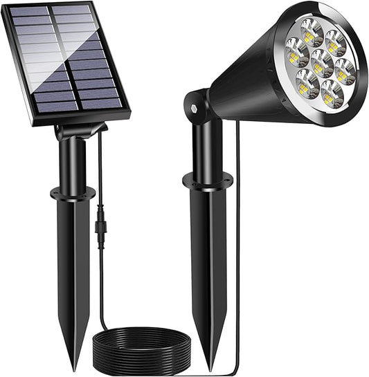 Solar Spot Lights for Ooutside Waterproof Solar Landscape Lights Dusk to Dawn, 2-in-1 Solar Spotlight Solar Powered Accent Lights for Garden Porch Walkway Patio(1 Pack)